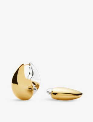 MISSOMA: Pebble Large 18ct Yellow Gold and Rhodium-Plated Brass Hoop Earrings