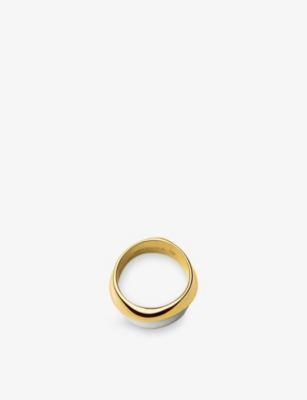 MISSOMA: Sculptural Molten 18ct Yellow Gold-Plated and Rhodium-Plated Brass Ring
