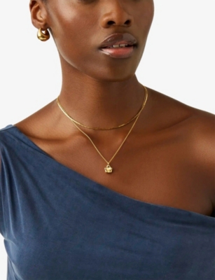 Missoma Womens Flower Drop 18ct Yellow Gold Vermeil Necklace In Gold