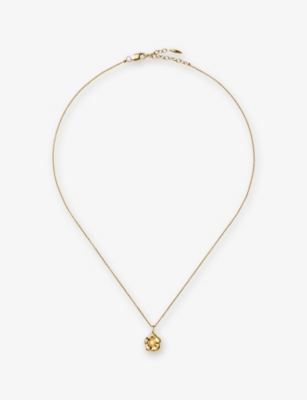 Eny Lee Parker Flower Drop 18ct Yellow Gold Vermeil Necklace