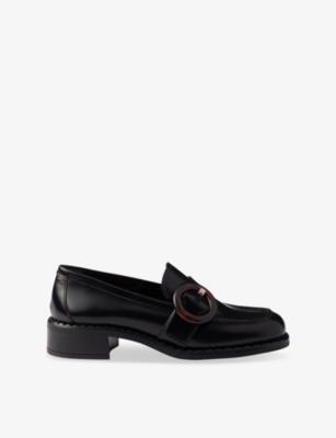 PRADA: Brushed Leather Loafers