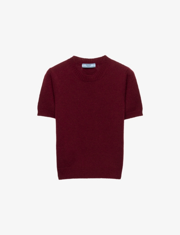 Short-Sleeve Knitted Cashmere Jumper