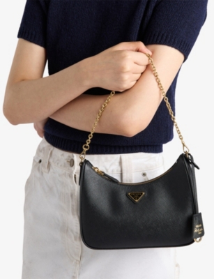 Prada Womens Black Re-edition 2005 Leather Cross-body Bag