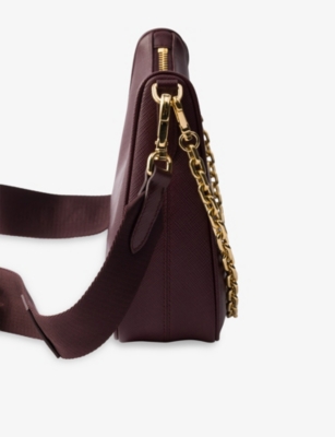 Prada Womens Burgundy Re-edition 2005 Leather Cross-body Bag In Burgundy