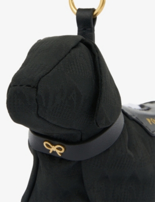 Shop Anya Hindmarch Womens Black Dog Poo Logo-embellished Woven Bag Charm