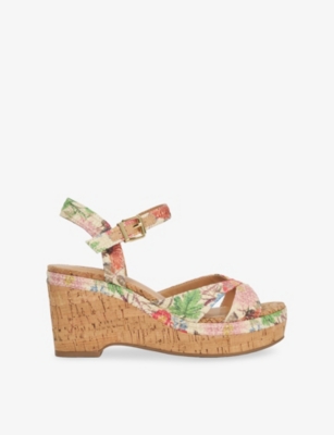 DUNE: Kelulu Raffia Wedge Sandals