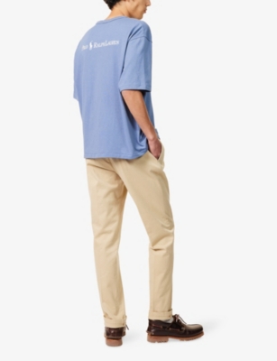 Polo Ralph Lauren Mens Relaxed-fit Embroidered-logo Cotton T-shirt Capri Blue
