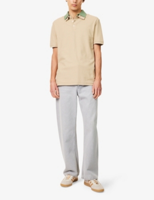 POLO RALPH LAUREN: Honeycomb-Mesh Standard-Fit Knitted Polo Top
