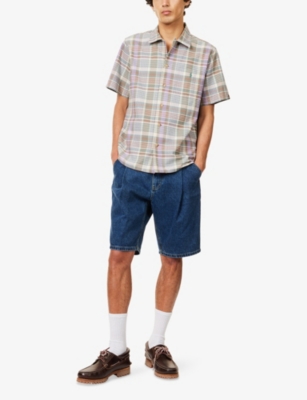 Polo Ralph Lauren Mens 6815 Khaki Green Multi Check-print Short-sleeves Cotton-poplin Shirt Xxl In Multi