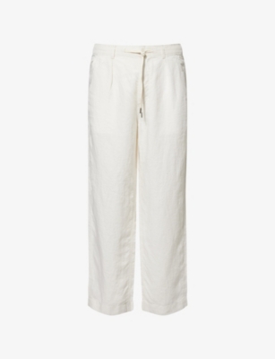 POLO RALPH LAUREN: Drawstring Straight-Leg Linen Trousers
