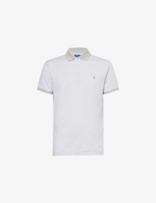 POLO RALPH LAUREN: Printed Custom Slim-Fit Cotton-Jersey Polo Shirt