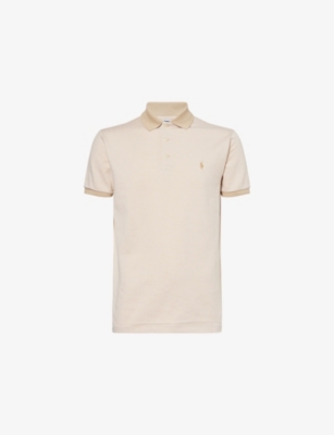 POLO RALPH LAUREN: Printed Custom Slim-Fit Cotton-Jersey Polo Shirt