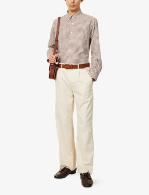 POLO RALPH LAUREN: Logo-Embroidered Gingham-Print Cotton Shirt