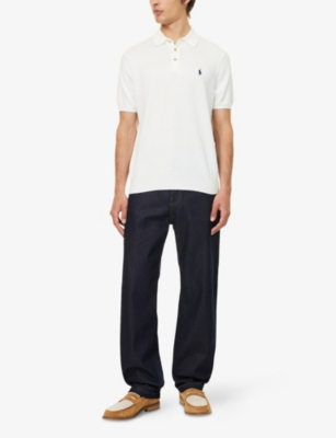 POLO RALPH LAUREN: Logo-Embroidered Short-Sleeve Knitted Cotton Polo Shirt