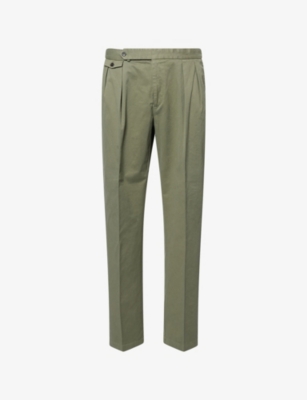 POLO RALPH LAUREN: Pressed-Crease Tapered-Leg Stretch-Cotton Chinos