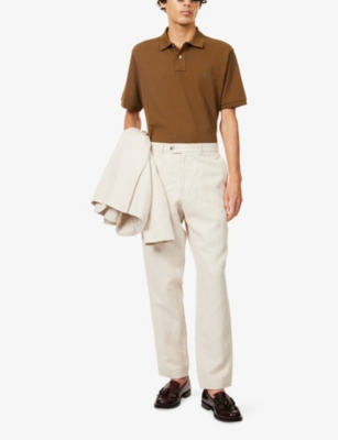 POLO RALPH LAUREN: Brand-Embroidery Short-Sleeves Cotton-Piqué Polo Shirt