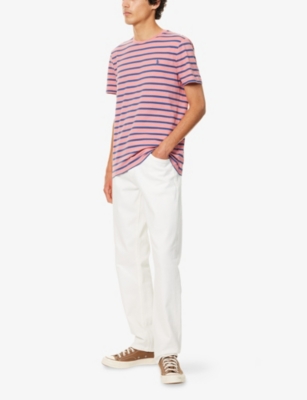 Polo Ralph Lauren Mens Desert Rose/old Royal Prepster Striped Cotton T-shirt
