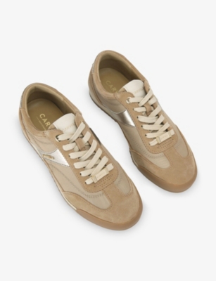 Carvela Womens Beige Costa Suede And Mesh Trainers Eur 39 / 6 Uk In Brown