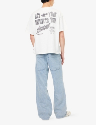 Honor The Gift Mens Bone Fall Art Graphic-print Cotton-jersey T-shirt In Neutral
