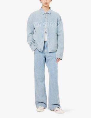 HONOR THE GIFT: Indigo Wide-Leg Cotton-Blend Trousers