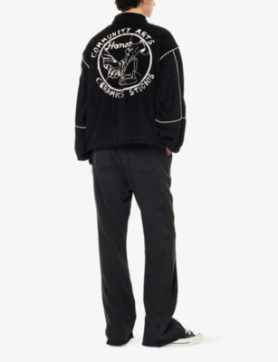 Honor The Gift Mens Black Piping Logo-embroidered Woven Track Jacket Xl In Black