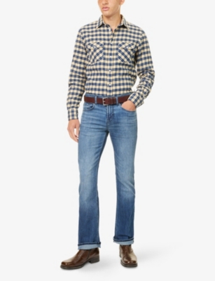 7 FOR ALL MANKIND ENS LANDING BRETT STRAIGHT-LEG STRETCH-DENIM BLEND JEANS 