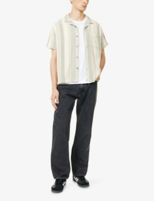 7 For All Mankind Ens Caviar Modern Straight-leg Denim Jeans In Gray
