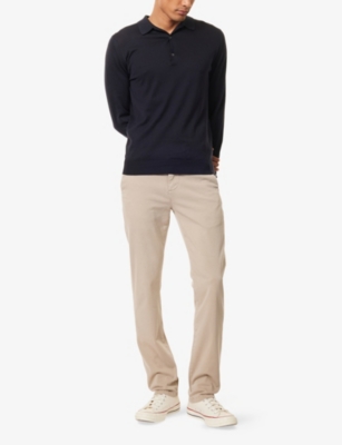 7 FOR ALL MANKIND: Slimmy Lux Performance Tapered-Leg Stretch-Cotton Blend Trousers