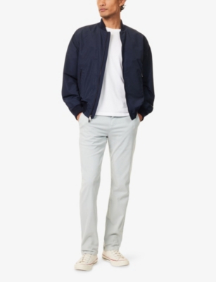 7 FOR ALL MANKIND ENS SATEEN COOL SKY SLIMMY LUX PERFORMANCE TAPERED-LEG STRETCH-COTTON BLEND TROUSERS 