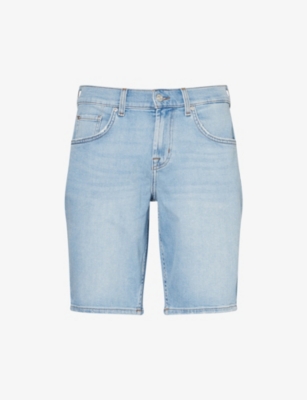 7 FOR ALL MANKIND: Brand-Patch Regular-Fit Denim Shorts
