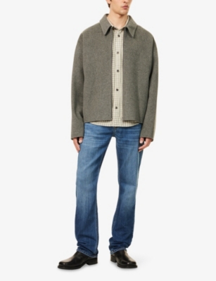 7 FOR ALL MANKIND ENS STANDARD STRAIGHT-LEG STRETCH-DENIM BLEND JEANS FORTE 