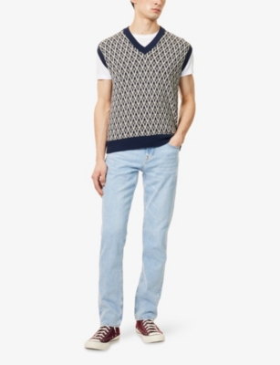 7 FOR ALL MANKIND ENS 7 FOR ALL MANKIND SLIMMY STRAIGHT-LEG SLIM-FIT STRETCH-DENIM JEANS 