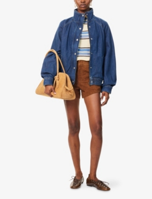 REFORMATION: Mette Relaxed-Fit Denim Bomber Jacket
