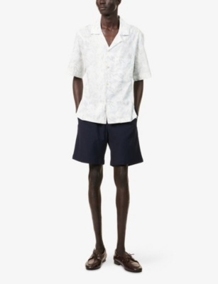 ELEVENTY: Textured Pleated Stretch-Wool Shorts