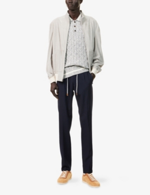 ELEVENTY: Textured Tapered-Leg Stretch-Wool Trousers