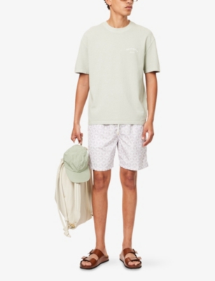 Shop Eleventy Mens  Paisley-pattern Beach Shorts
