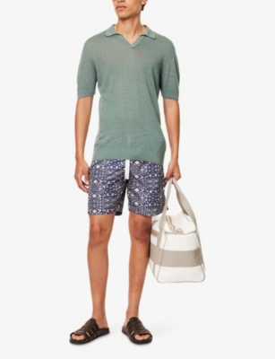ELEVENTY: Floral-Print Regular-Fit Swim Shorts