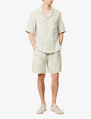 ELEVENTY: Welt-Pockets Drawstring Linen-Blend Shorts
