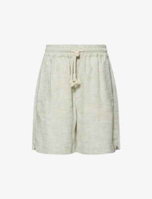 ELEVENTY: Welt-Pockets Drawstring Linen-Blend Shorts