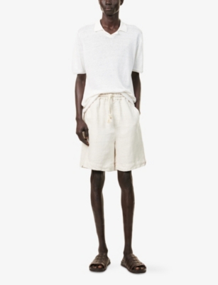 ELEVENTY: Welt-Pockets Drawstring Linen Shorts