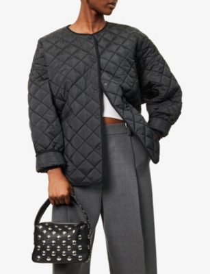 Khaite Elena Small Studded Textured-leather Shoulder Bag