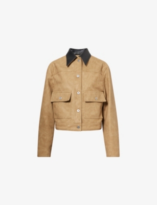 Stand Studio Womens Sand Esther Faux-leather Jacket