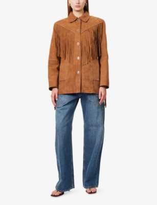 STAND STUDIO: Estee Fringed Suede Jacket