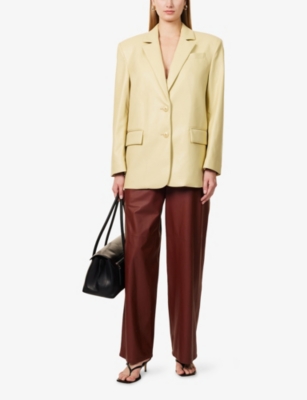 STAND STUDIO: Emmie Single-Breasted Faux-Leather Blazer
