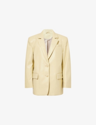 STAND STUDIO: Emmie Single-Breasted Faux-Leather Blazer