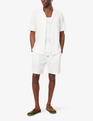 Frescobol Carioca Mens Ivory Roberto Jacquard Terry  Shirt In White