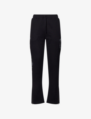 TRAPSTAR: Brand-print Tapered-Leg Cotton-Jersey Jogging Bottoms
