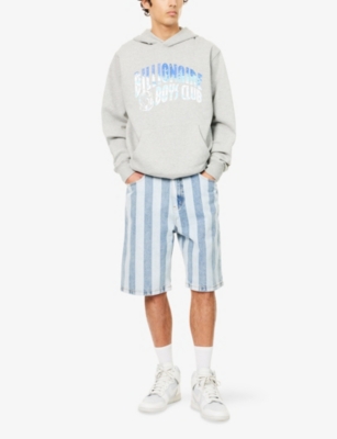 Billionaire Boys Club Mens  Striped Embroidered Denim Shorts