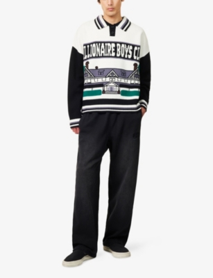 BILLIONAIRE BOYS CLUB: Country Club Graphic-Intarsia Knitted Wool Jumper