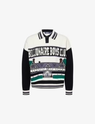 BILLIONAIRE BOYS CLUB: Country Club Graphic-Intarsia Knitted Wool Jumper